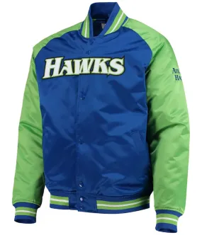 Hardwood Classics Reload 3.0 Atlanta Hawks Royal Blue/Green Jacket