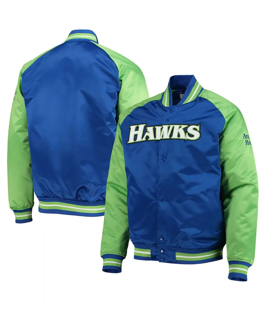 Hardwood Classics Reload 3.0 Atlanta Hawks Royal Blue/Green Jacket