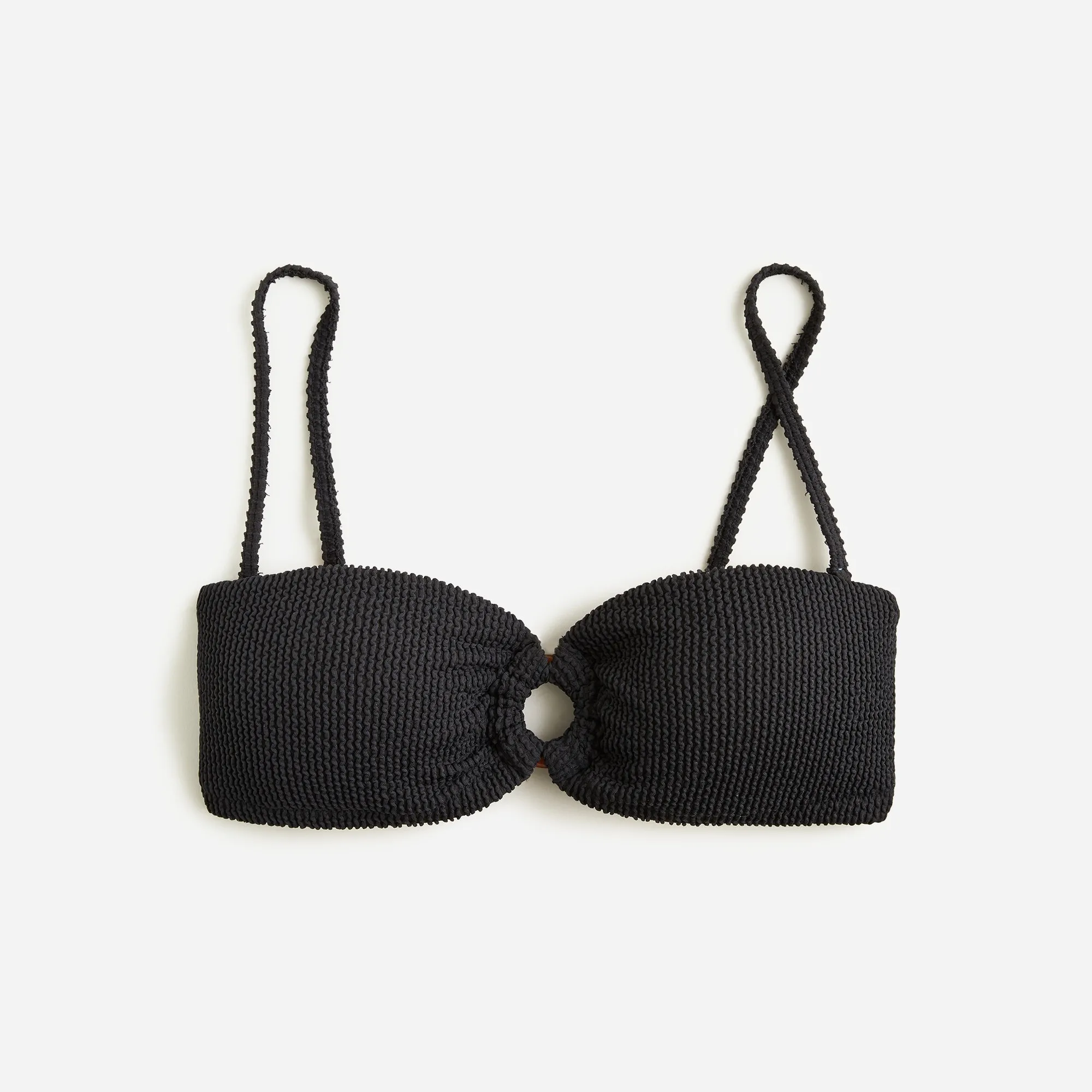 Heritage textured O-ring bandeau bikini top