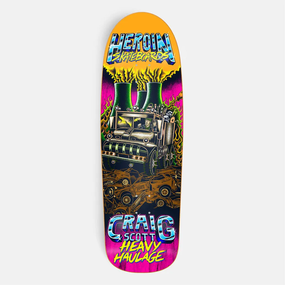 Heroin Skateboards - 9.5 Craig 'Questions' Scott Heavy Haulage Skateboard Deck (Razor Edge)