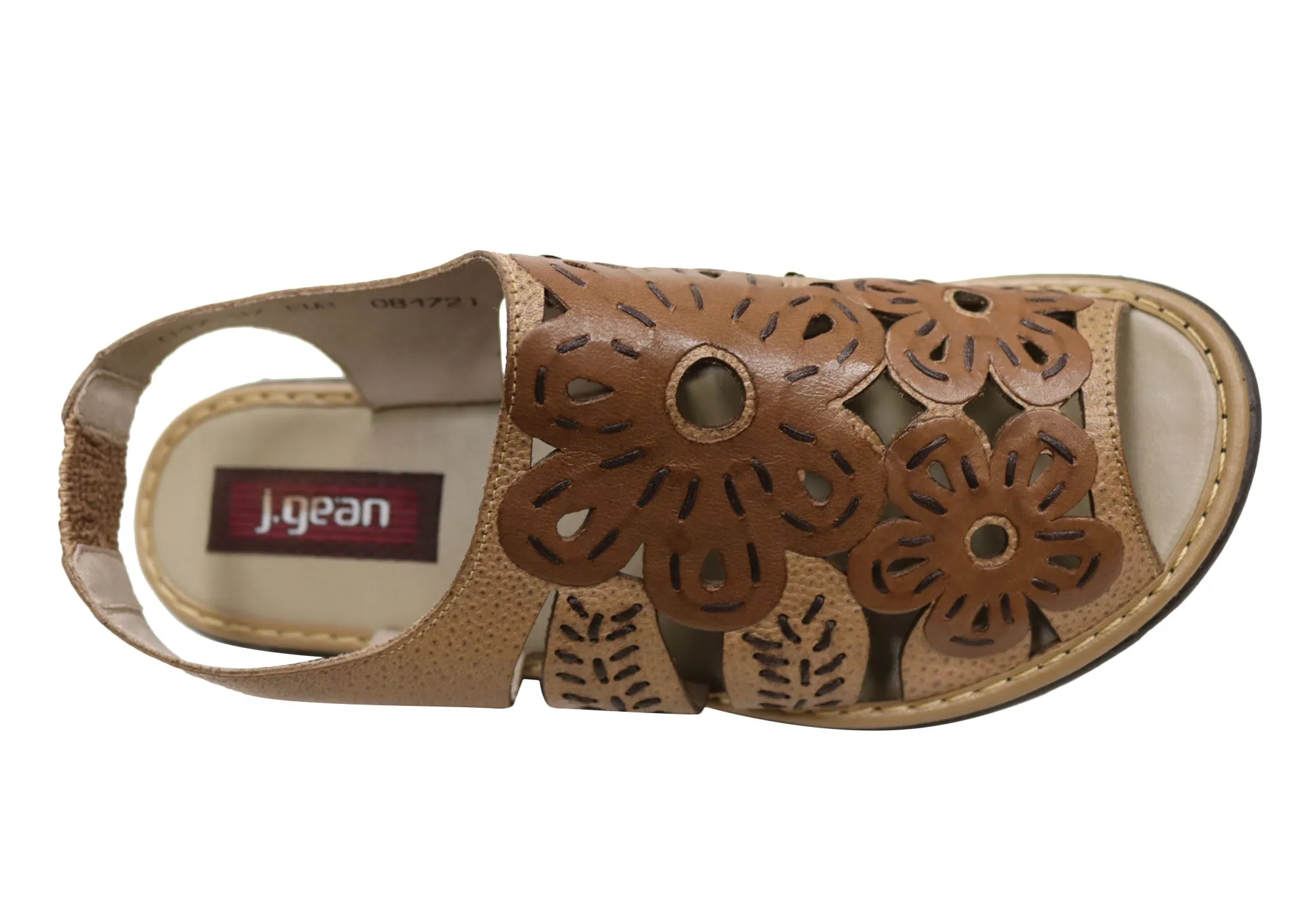 J Gean Orchid Womens Comfortable Leather Sandals Made In Brazil