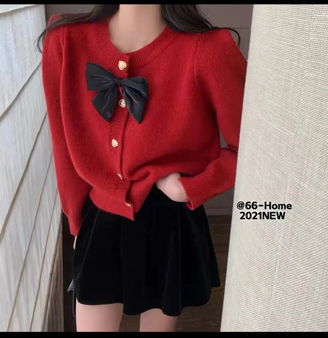 Japanese sweet bow knitted cardigan for women 2023 new spring and autumn style, age-reducing, small fragrance style sweater jack