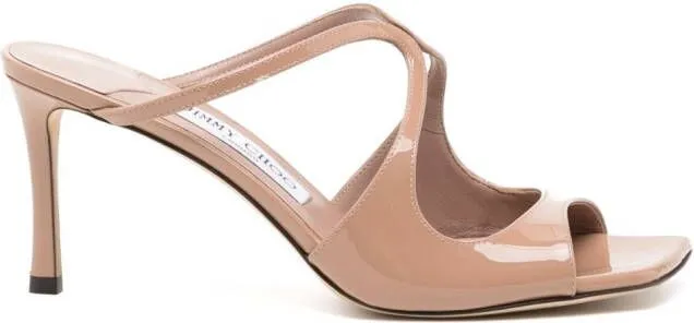 Jimmy Choo Anise 75mm patent leather mules Neutrals