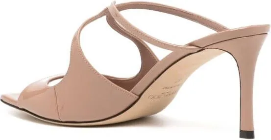 Jimmy Choo Anise 75mm patent leather mules Neutrals