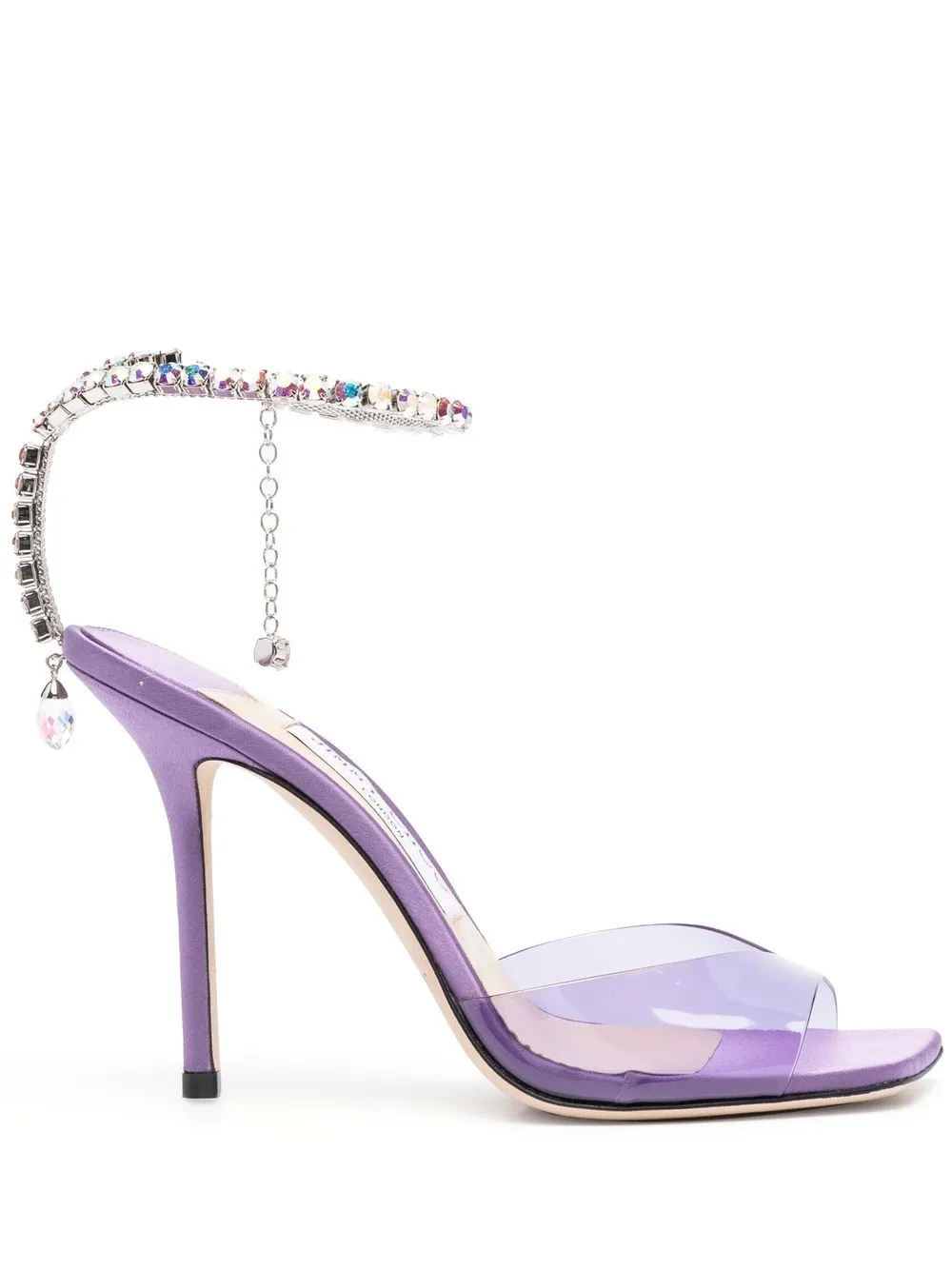 Jimmy Choo    Jimmy Choo Saeda 100 Crystal Chain Embellishment Sandals