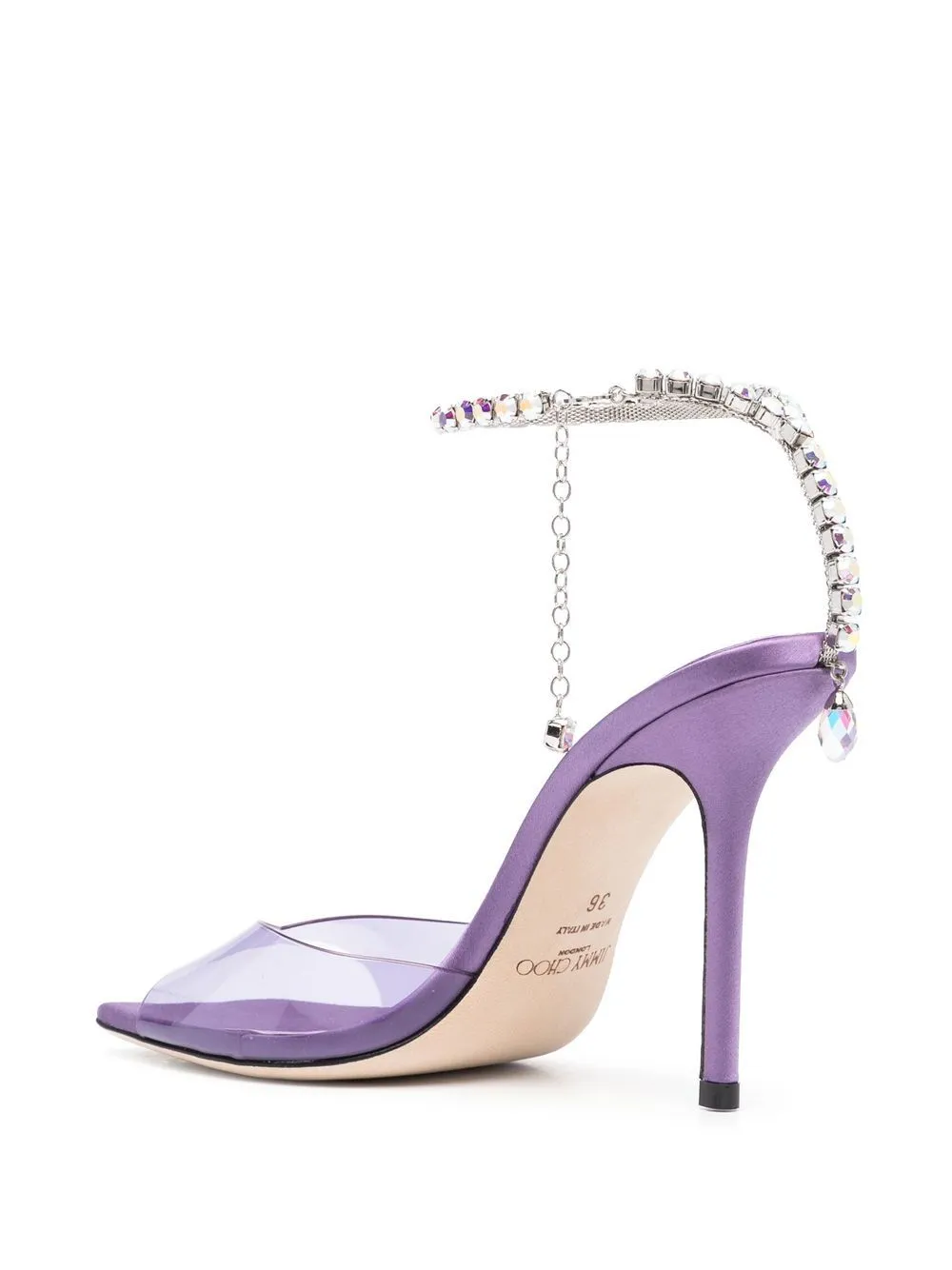 Jimmy Choo    Jimmy Choo Saeda 100 Crystal Chain Embellishment Sandals