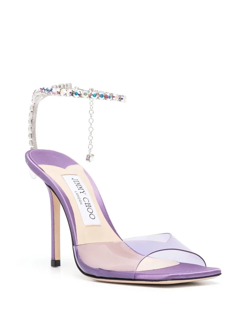 Jimmy Choo    Jimmy Choo Saeda 100 Crystal Chain Embellishment Sandals