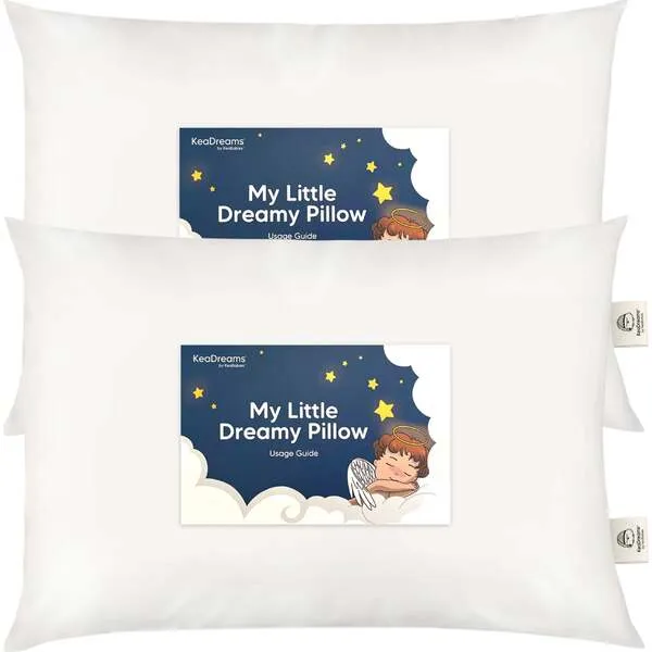 KeaBabies Jumbo Toddler Pillows 14X20, Soft White (Pack Of 2)