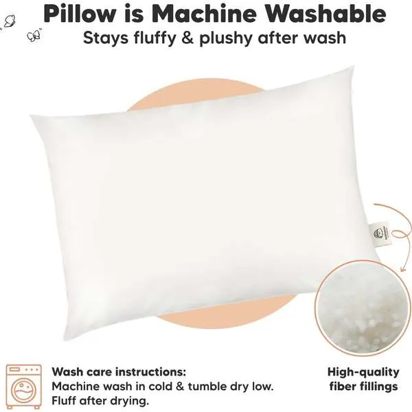 KeaBabies Jumbo Toddler Pillows 14X20, Soft White (Pack Of 2)