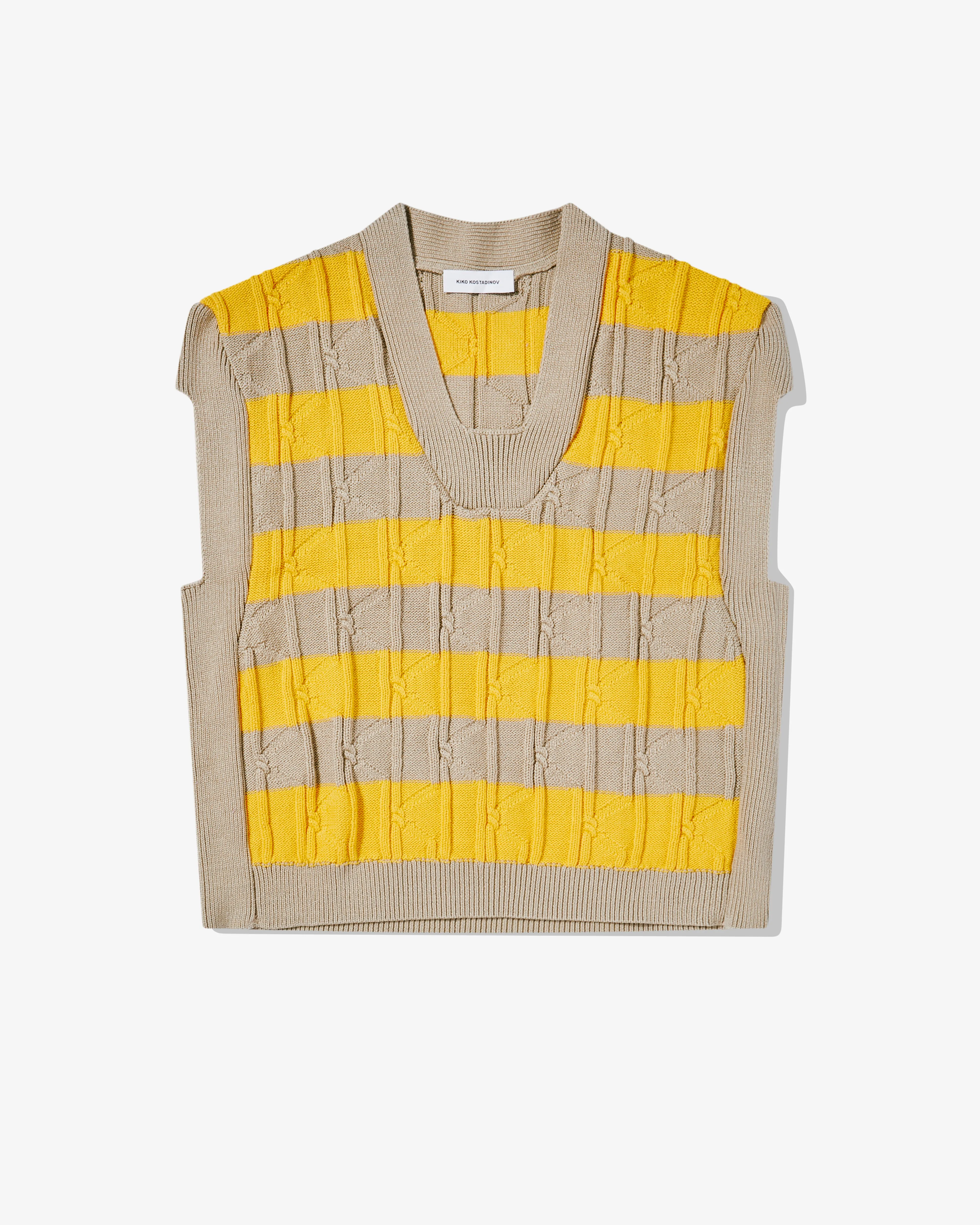 Kiko Kostadinov Men's Merli Twinset Vest  Beige/Yellow