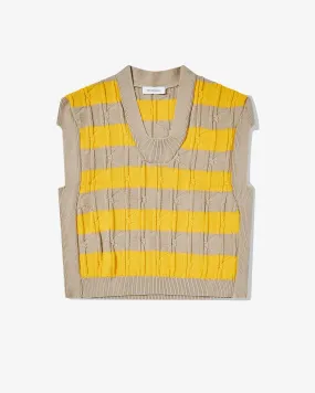 Kiko Kostadinov Men's Merli Twinset Vest  Beige/Yellow