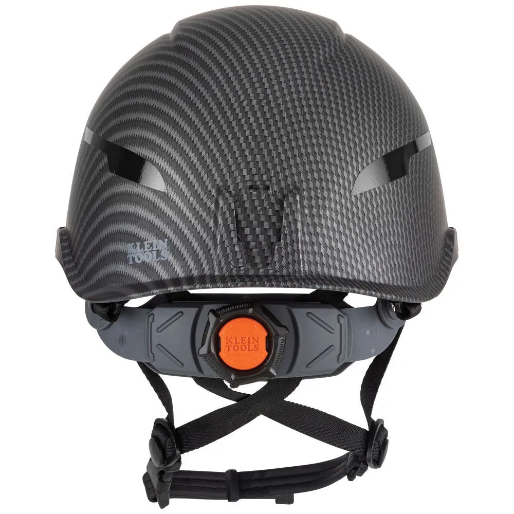 Klein Safety Helmet, Premium KARBN Pattern, Non-Vented, Class E, Headlamp #60515