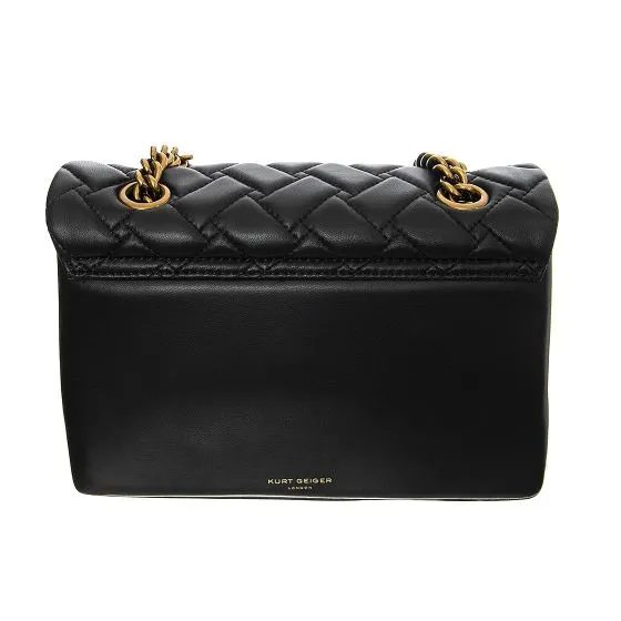 KURT GEIGER Kensington X Black Leather Crossbody Bag