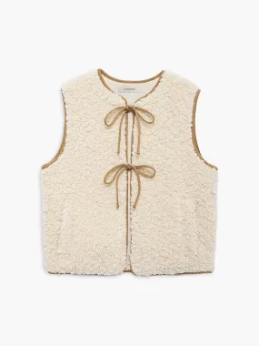 Lace Up Fleece Vest