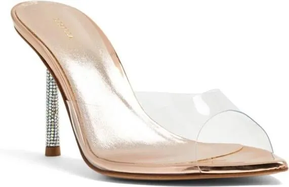 Le Silla Bella 120mm crystal-embellished mules Neutrals