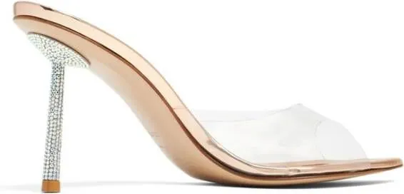 Le Silla Bella 120mm crystal-embellished mules Neutrals