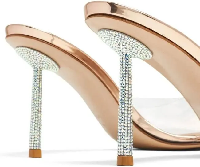 Le Silla Bella 120mm crystal-embellished mules Neutrals