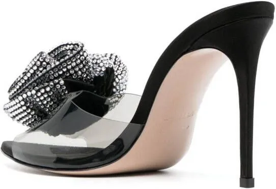 Le Silla Rose 100mm crystal-embellished mules Black