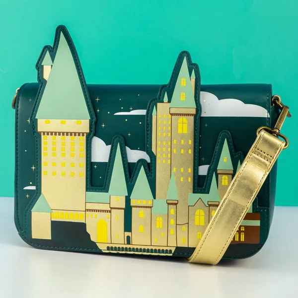 Loungefly x Harry Potter Golden Hogwarts Castle Crossbody Bag