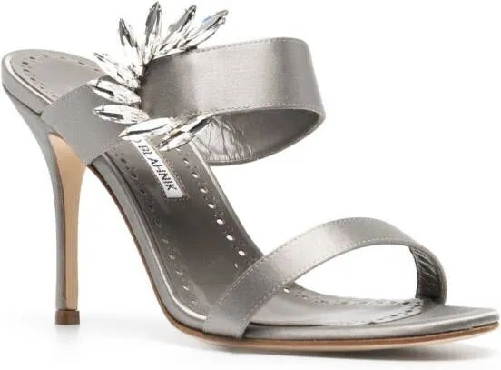 Manolo Blahnik Chivela 110mm open-toe mules Grey