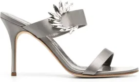 Manolo Blahnik Chivela 110mm open-toe mules Grey