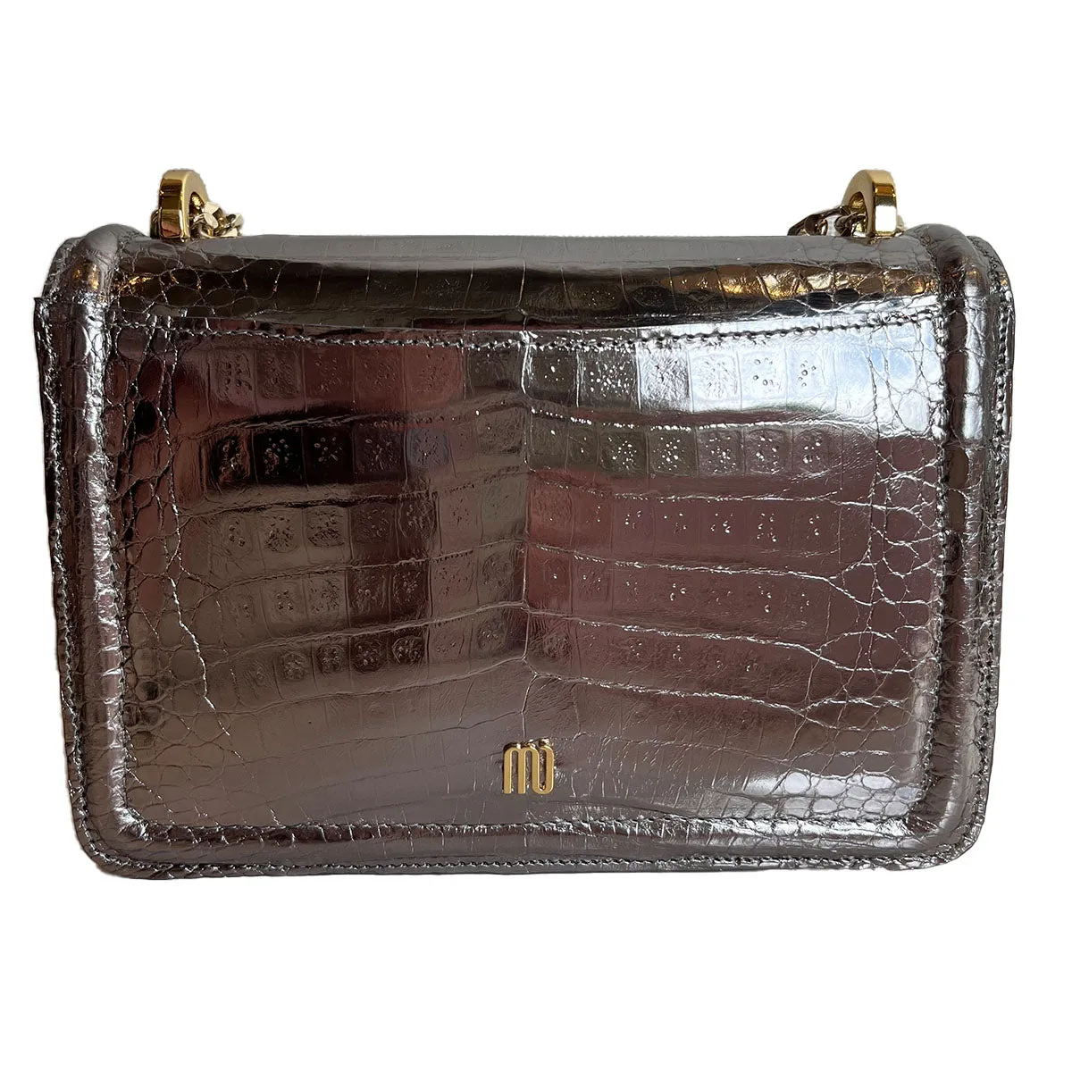 Maria Oliver Chloe Crossbody Bag in Metallic Croc