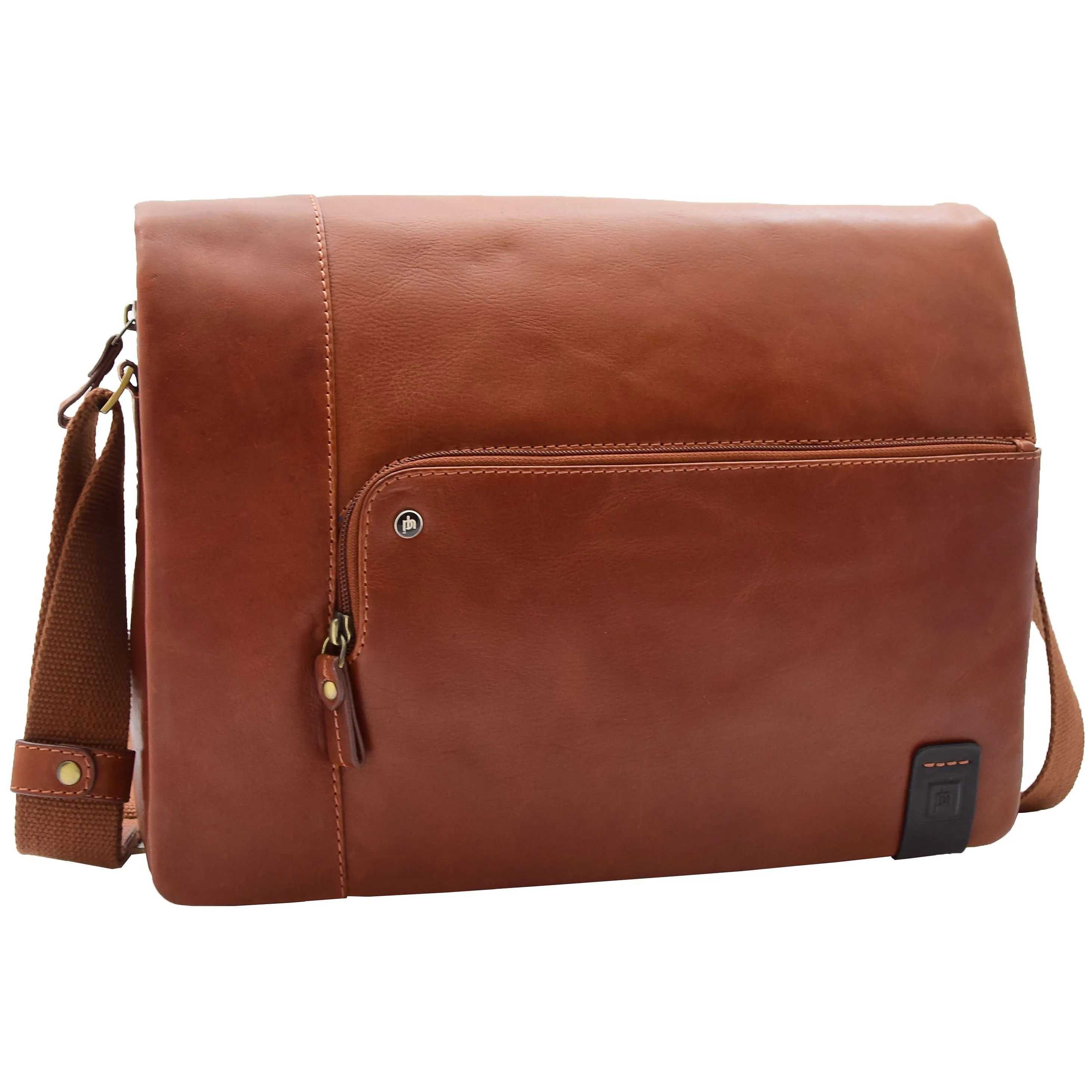 Mens Smart Casual Shoulder Leather Organiser Bag San Antonio Chestnut