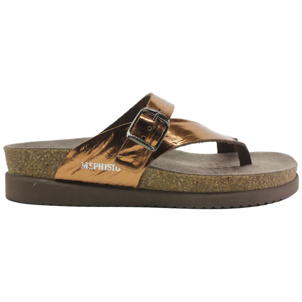 Mephisto Womens Sandals Helen Casual Buckle Slip On Metallic Leather - UK 4.5