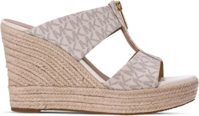 Michael Kors Bradley leather wedge mules Neutrals