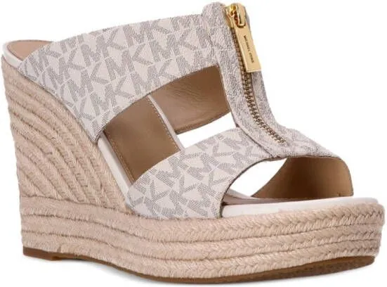 Michael Kors Bradley leather wedge mules Neutrals