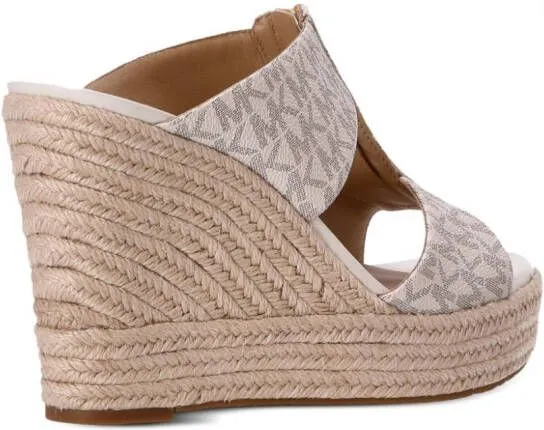 Michael Kors Bradley leather wedge mules Neutrals