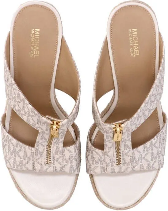 Michael Kors Bradley leather wedge mules Neutrals