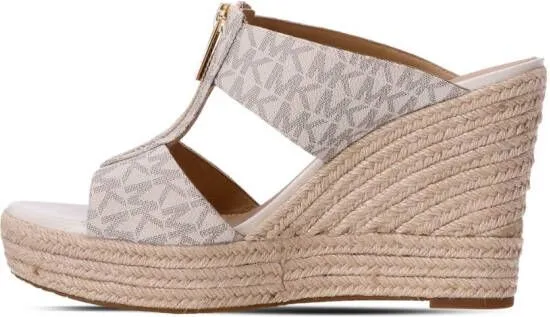 Michael Kors Bradley leather wedge mules Neutrals