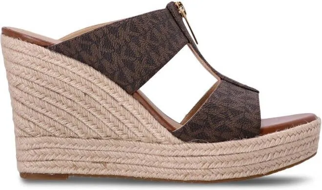 Michael Kors Bradley leather wedge mules Neutrals