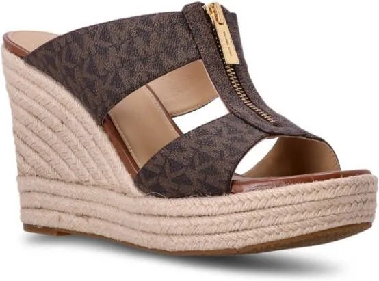 Michael Kors Bradley leather wedge mules Neutrals