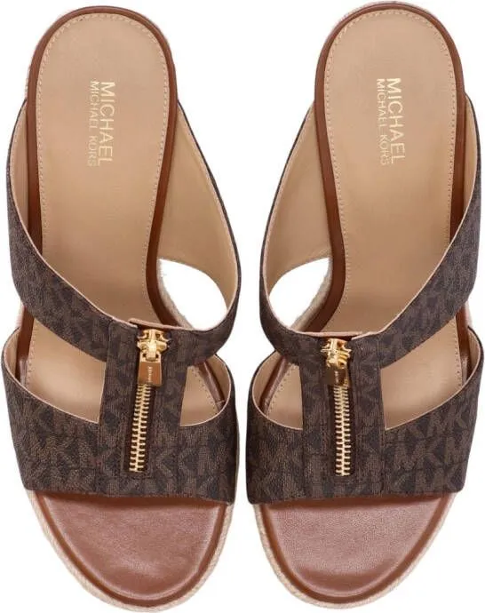 Michael Kors Bradley leather wedge mules Neutrals