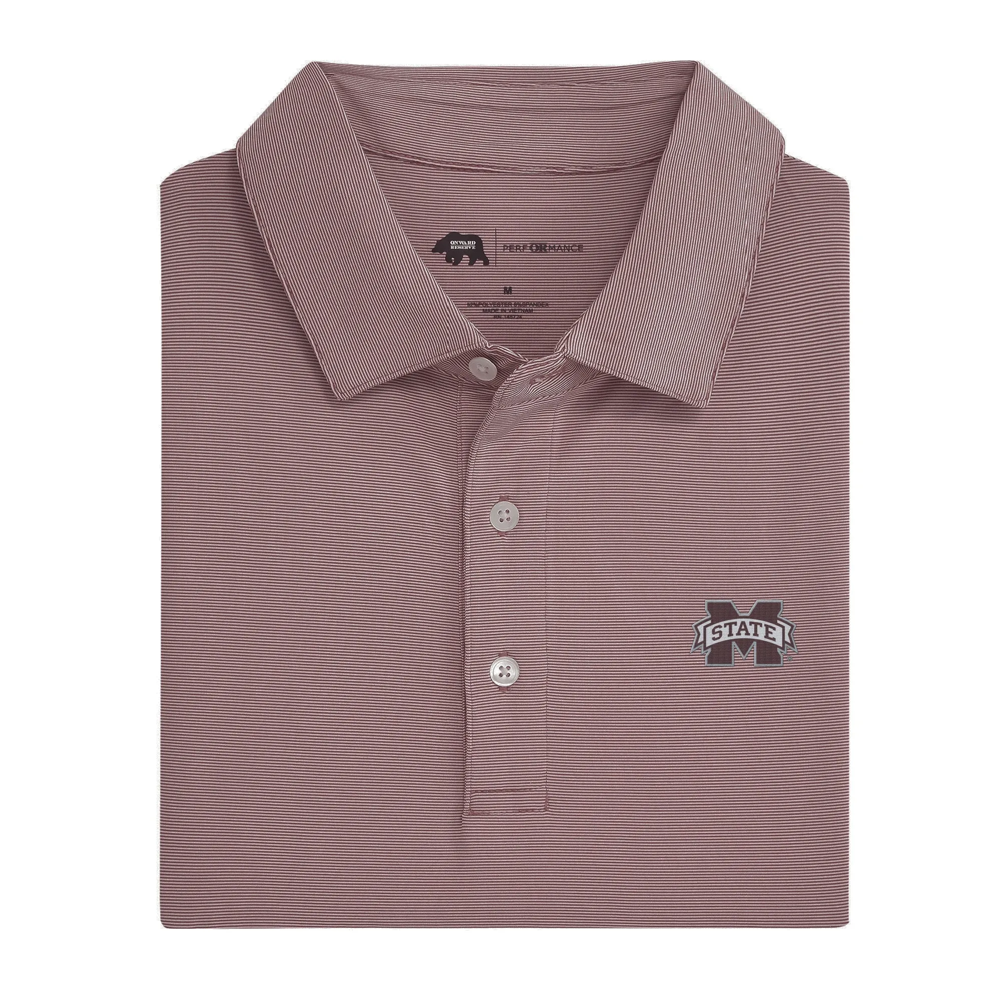 Mississippi State Hairline Stripe Performance Polo