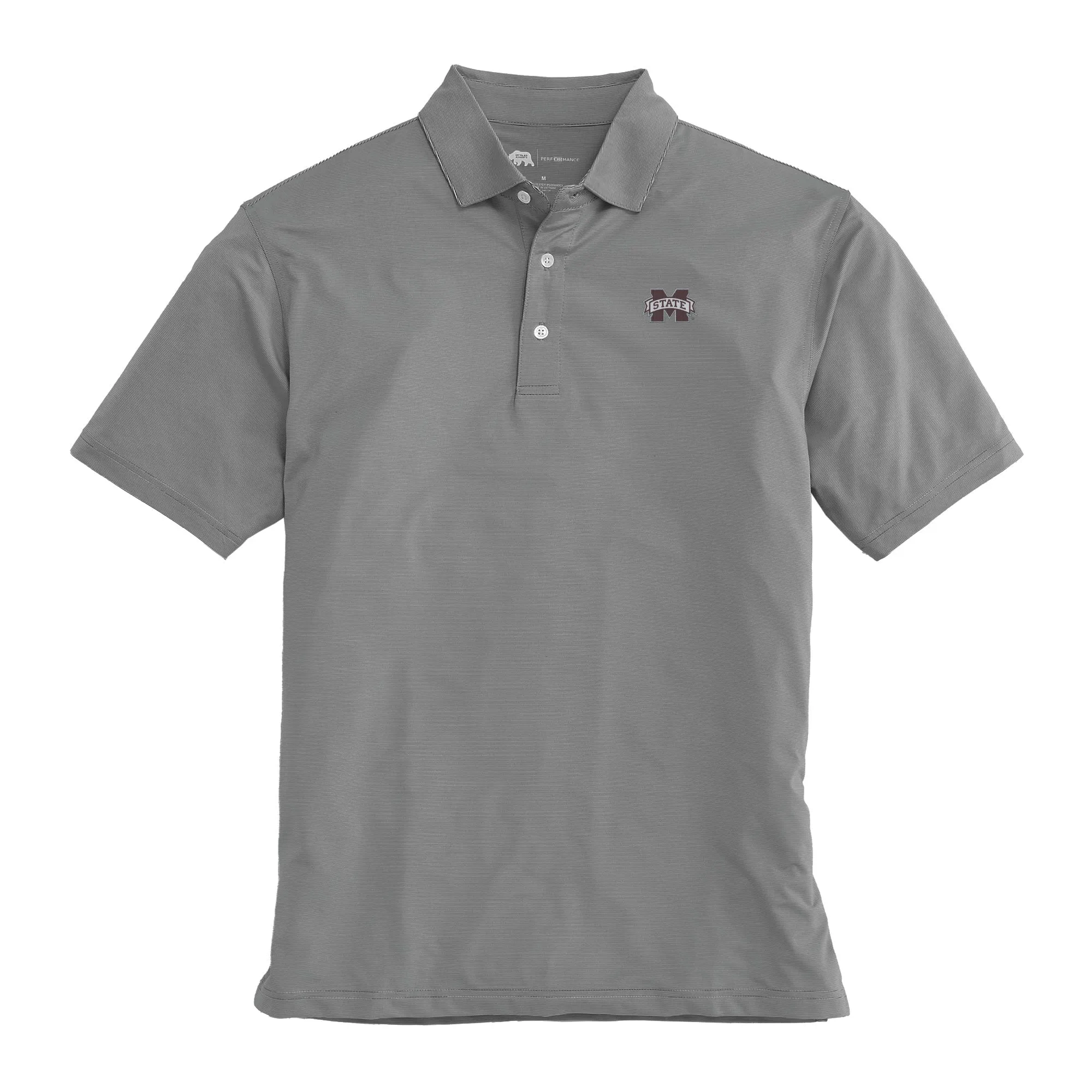 Mississippi State Hairline Stripe Performance Polo