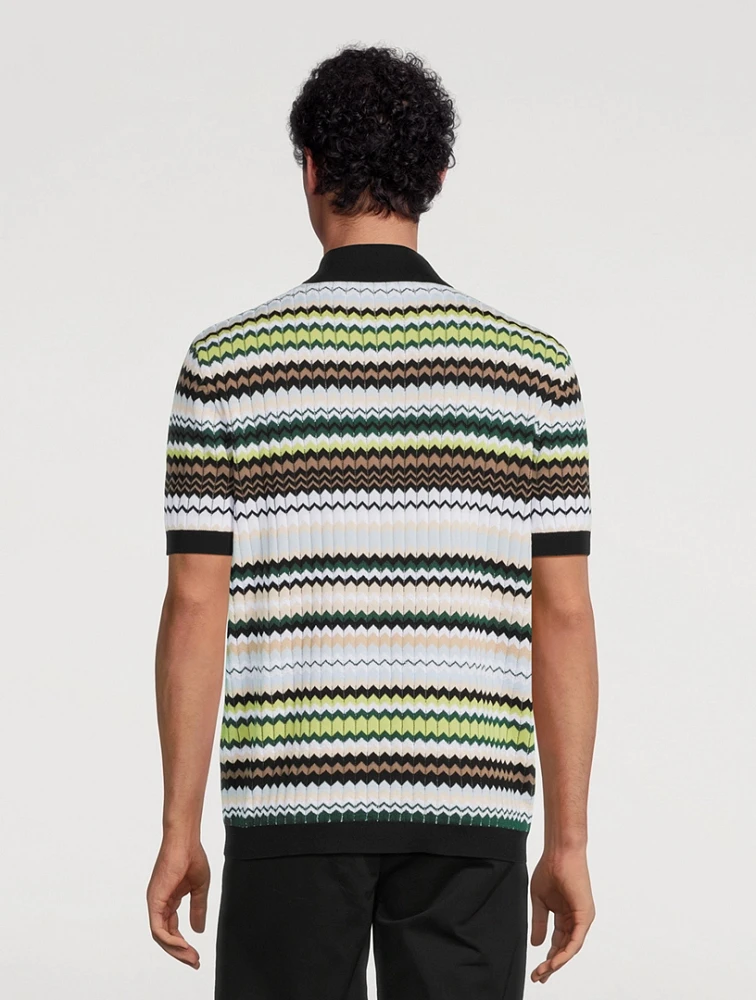 MISSONI Zig Zag Cotton Polo Shirt