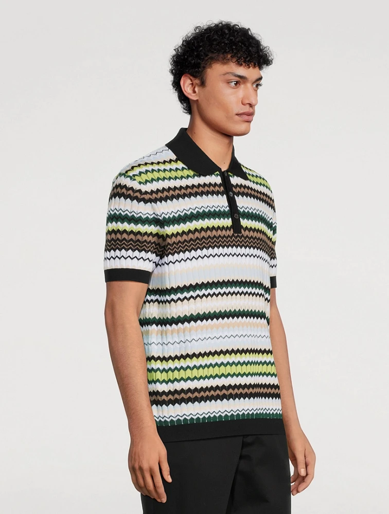 MISSONI Zig Zag Cotton Polo Shirt