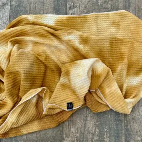 Mustard Tie-Dye | Swaddle or Kids Throw Blanket