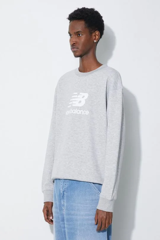 New Balance sweatshirt French Terry Crew men's gray color MT41500AG