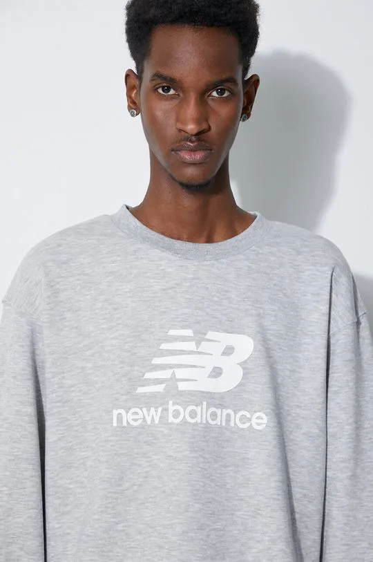 New Balance sweatshirt French Terry Crew men's gray color MT41500AG