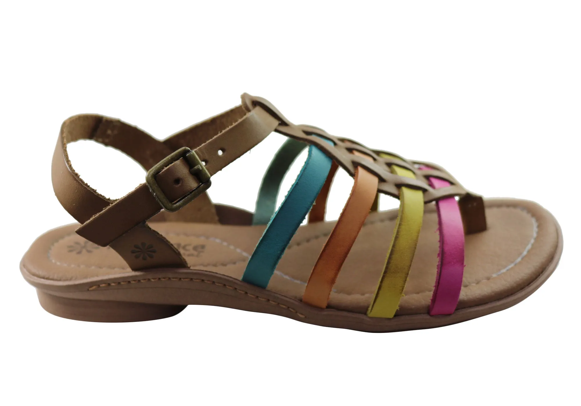 New Face Mari Womens Comfortable Leather Sandals Made In Brazil