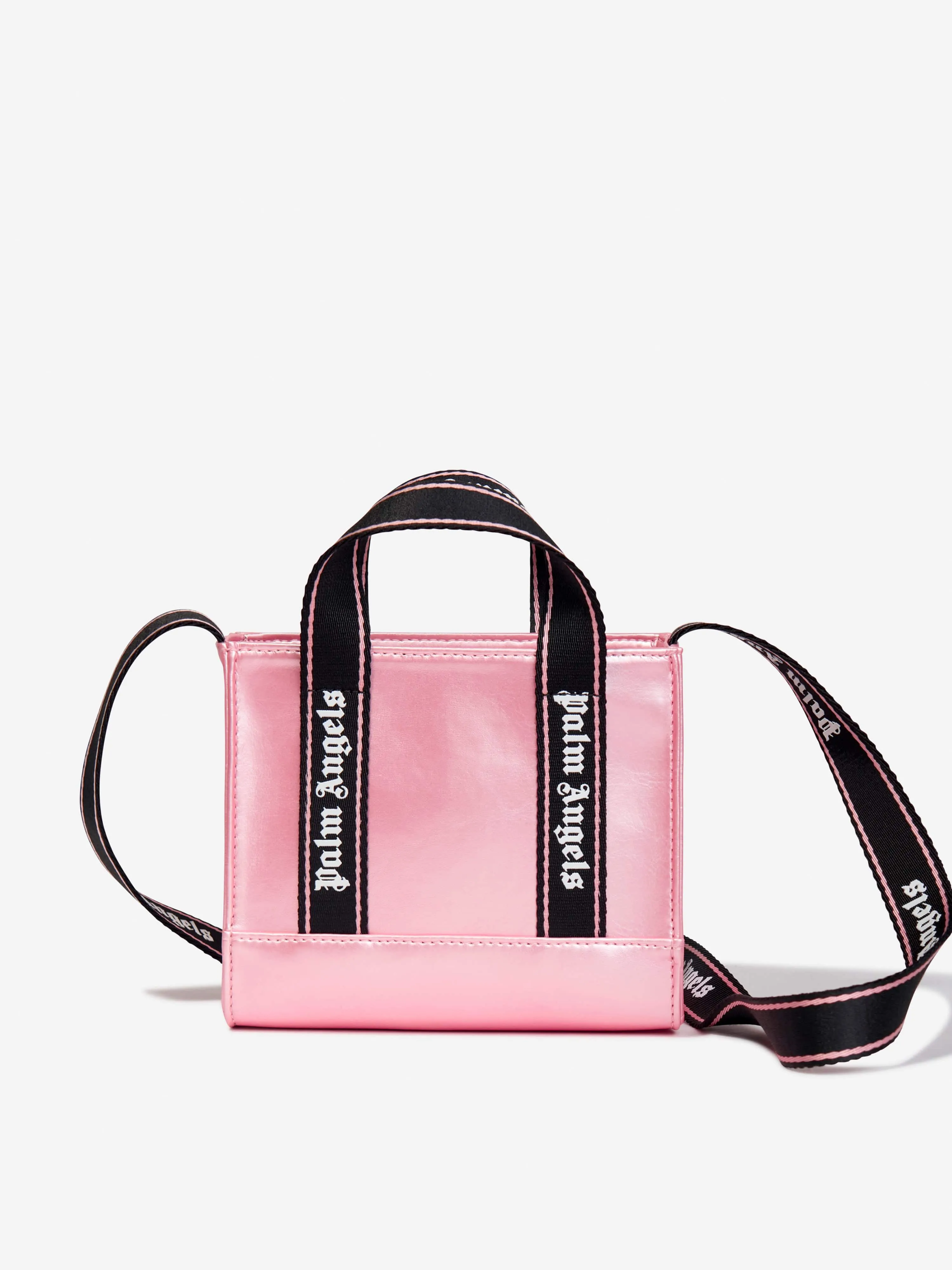 Palm Angels Girls Shiny Mini Crossbody Bag in Pink (20cm)