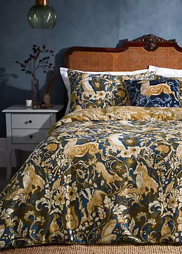 Paoletti Harewood Cotton 200 Thread Count Reversible Duvet Cover Set - Blue | Kaleidoscope