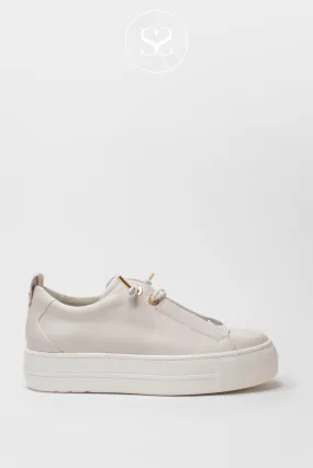 PAUL GREEN 5017-061 IVORY PLATFORM TRAINERS