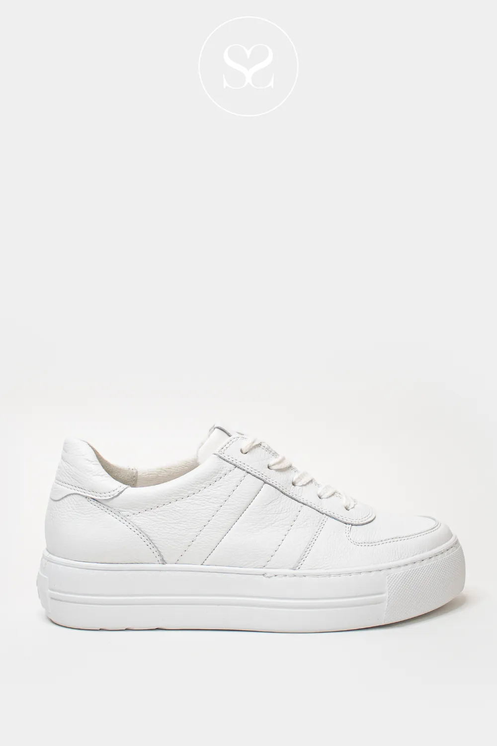 PAUL GREEN 5230 WHITE FLATFORM TRAINERS