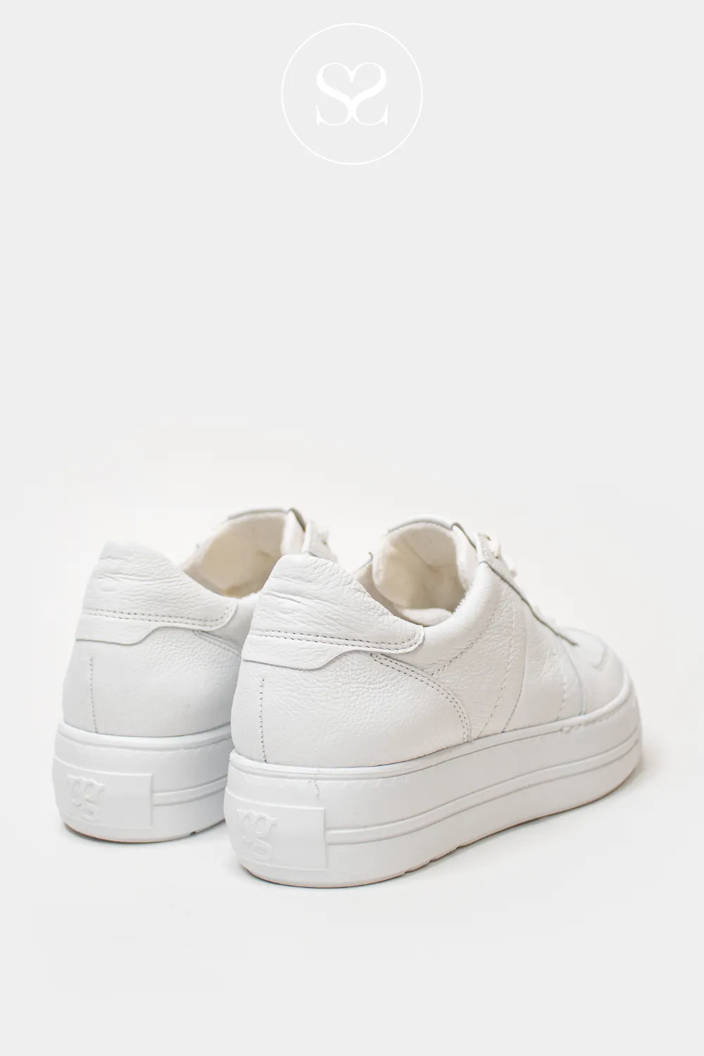 PAUL GREEN 5230 WHITE FLATFORM TRAINERS