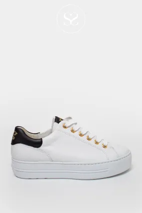 PAUL GREEN 5320 WHITE/BLACK PLATFORM TRAINERS